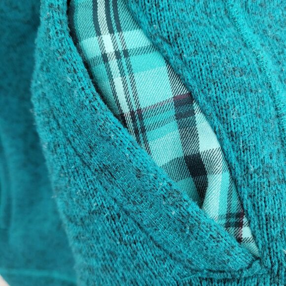 North Face Knit Style Fleece Jacket Crescent Sunset Full Zip Teal Women's M/L - Picture 3 of 12